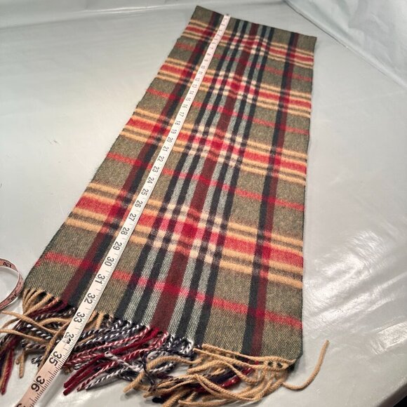 Alan Paine Neck Scarf El Corte Ingles Classic Plaid Wool Shawl Fringe Winter - Picture 8 of 12